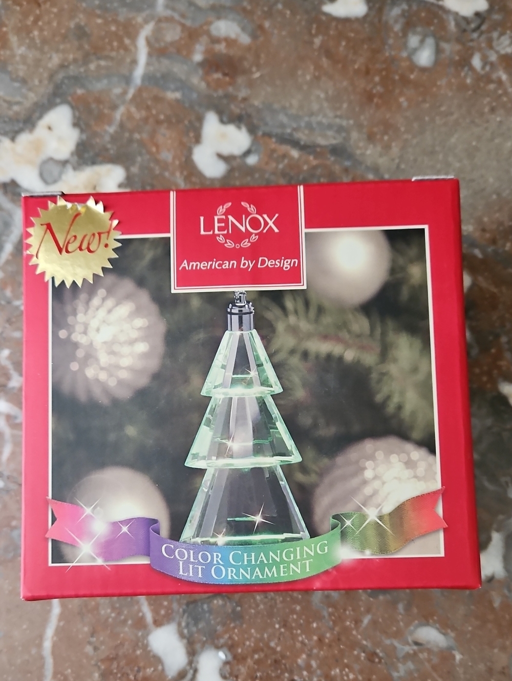 Lenox Color Changing Glowing Optic Tree Lit Ornament
